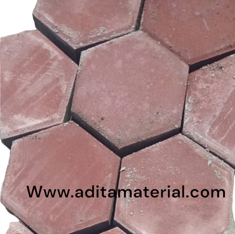 PAVING SEGI 6 MOTIF POLOS (6X20CM) MERAH (25BJ/M